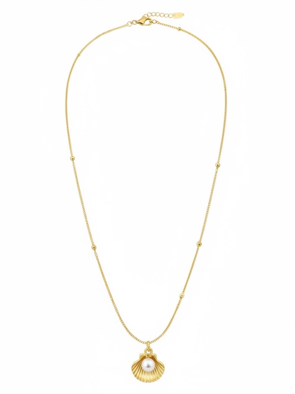 Genuine Pearl Shell stainless steel gold plated necklace